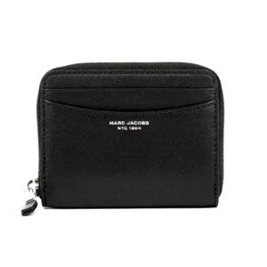 New Marc Jacobs Slim Zip Around Wallet Leather Black with Dust bag